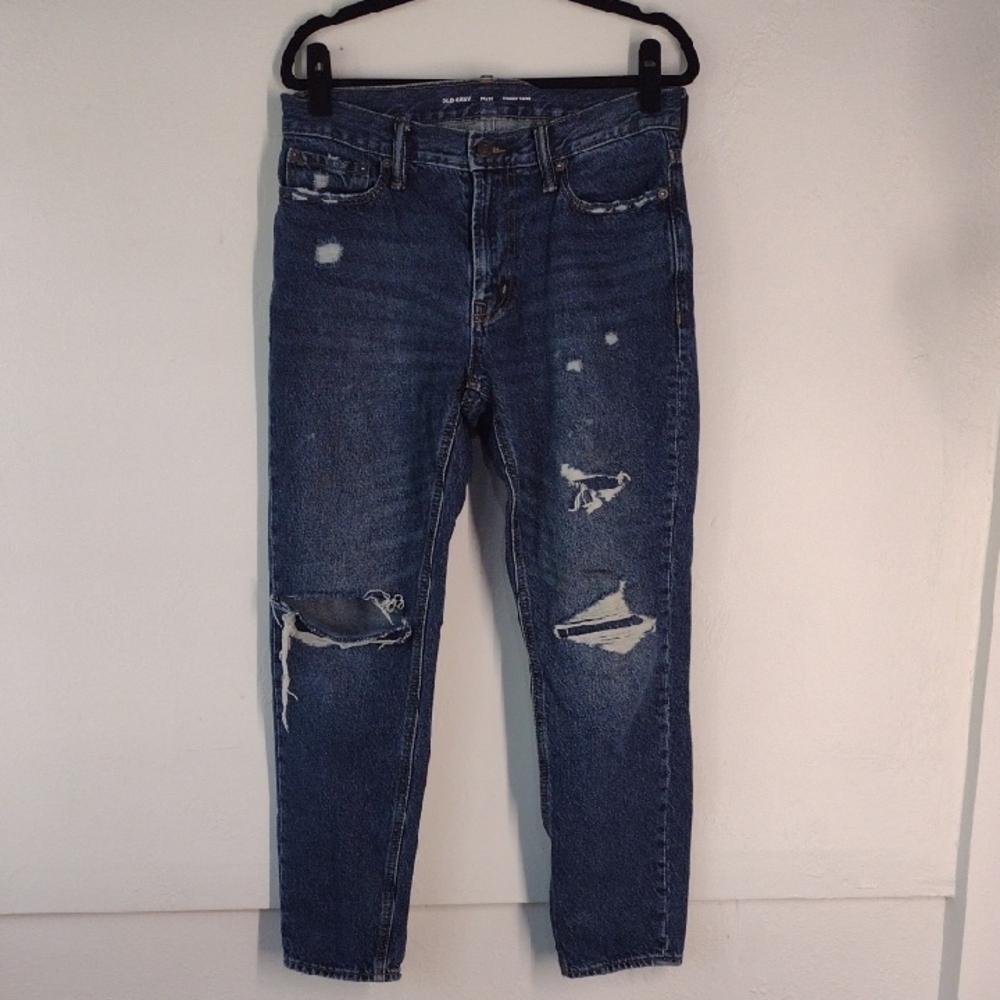 Old Navy Distressed Boyfriend Jeans - Dark Blue